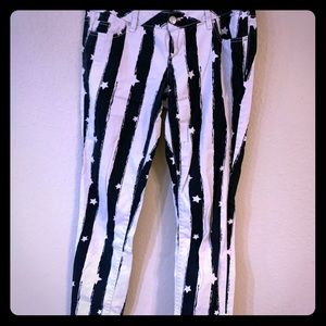 Funky punk striped pants/ stars